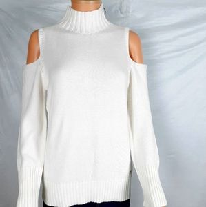 DKNY Cold Shoulder High Neck Sweater